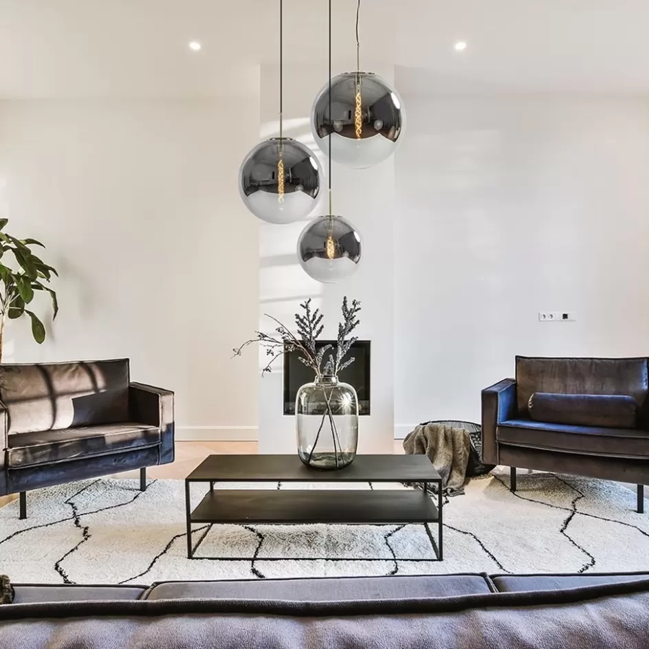 Light and Living | Woonkamerlampen>Straluma Luxe Light and Living hanglamp Medina brons met smoke glas