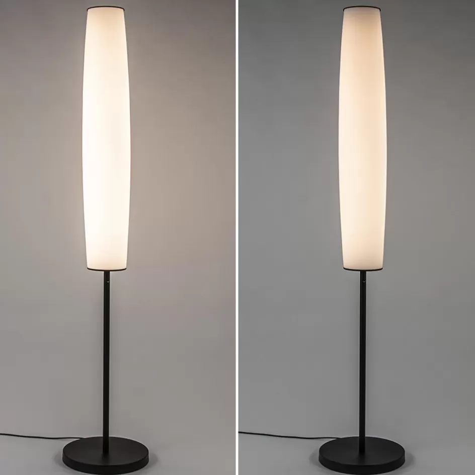 Vloerlampen | LED Vloerlampen>Straluma Moderne design vloerlamp zwart met opaal glas dim to warm