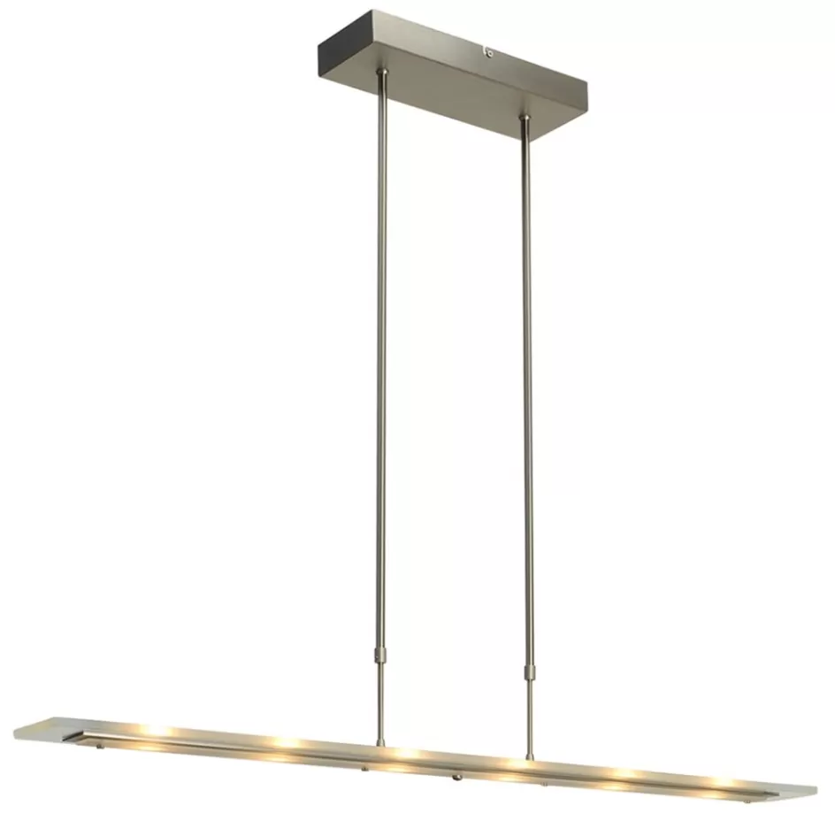 Hanglampen | Eettafellampen>Straluma Moderne nikkel LED hanglamp met helder glas dimbaar