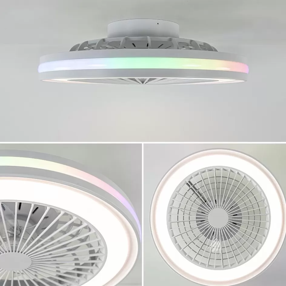 Plafondlampen | Plafondventilatoren met lamp>Straluma Moderne plafondventilator wit inclusief LED en color