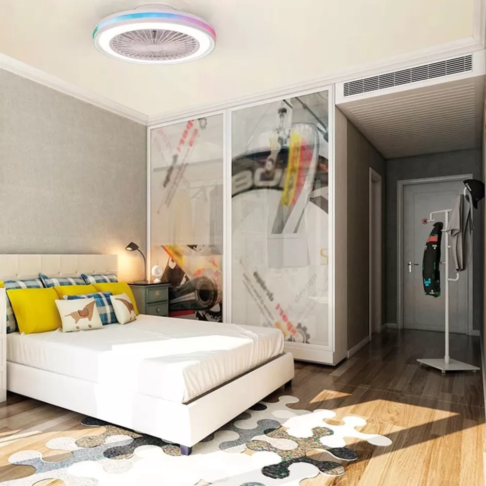 Plafondlampen | Plafondventilatoren met lamp>Straluma Moderne plafondventilator wit inclusief LED en color