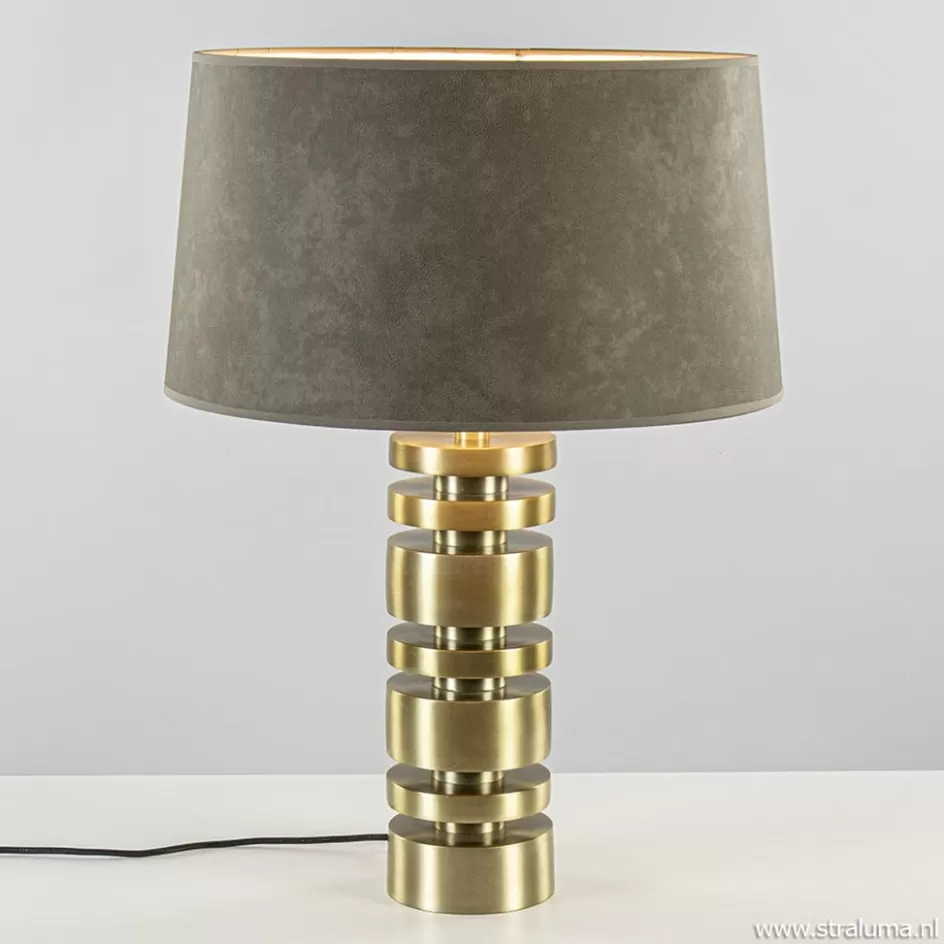 Lampenvoeten | Light and Living>Straluma Tafellamp Desley voet z/kap matgoud
