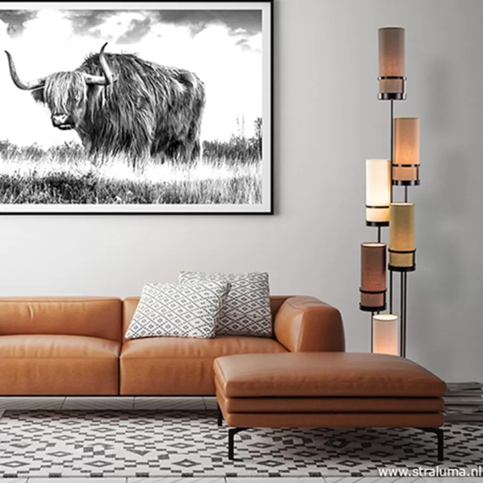Woonkamerlampen | Slaapkamerlampen>Straluma Vloerlamp Sixt 6l multicolor bruin