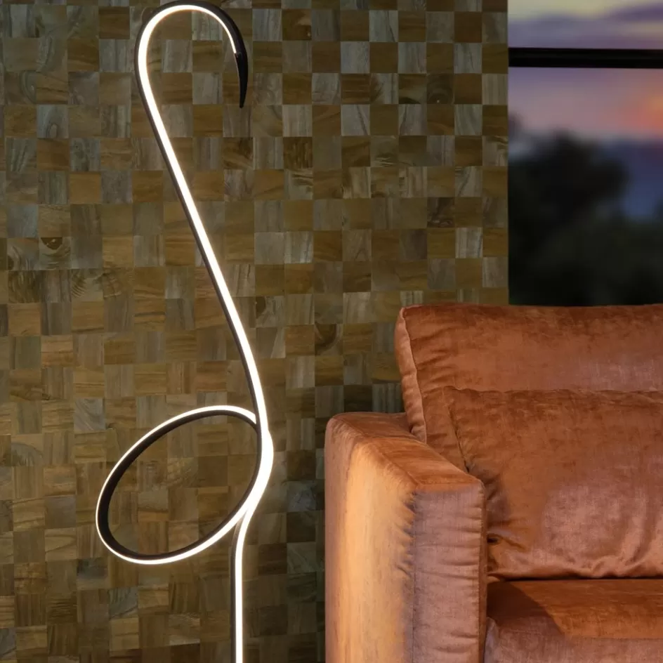 Vloerlampen | Tienerkamerlampen>Straluma Zwarte vloerlamp flamingo met LED RGB multicolor